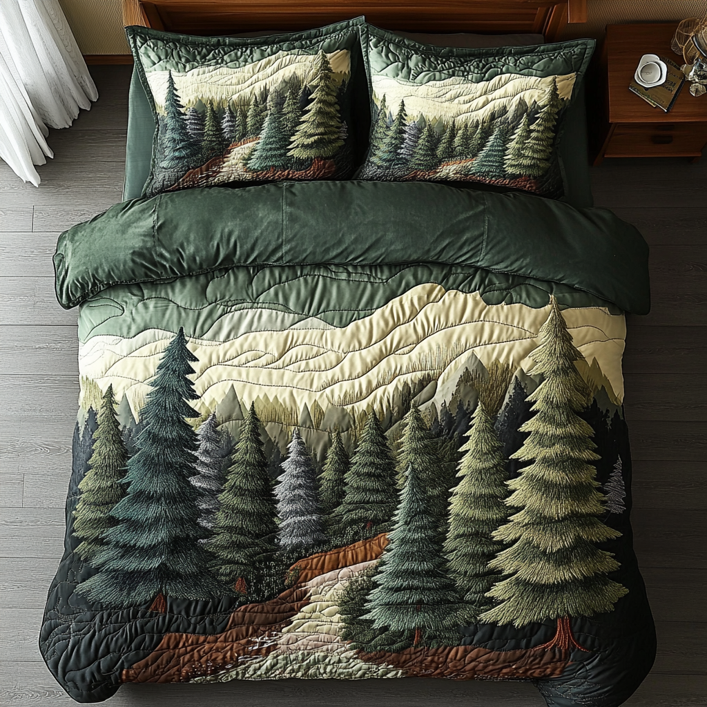 Moonlit Woods 3-Piece Quilted Bedding Set NCU0VH2359