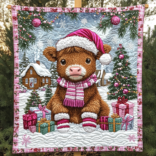 Moorry Christmas Highland Quilted Blanket NCU0DK1502