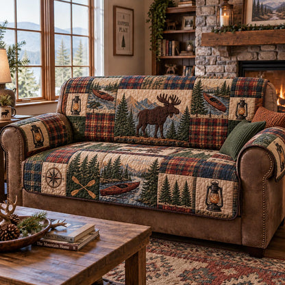 Moose Lake Cabin Quilted Sofa Cover NCU0DV10126