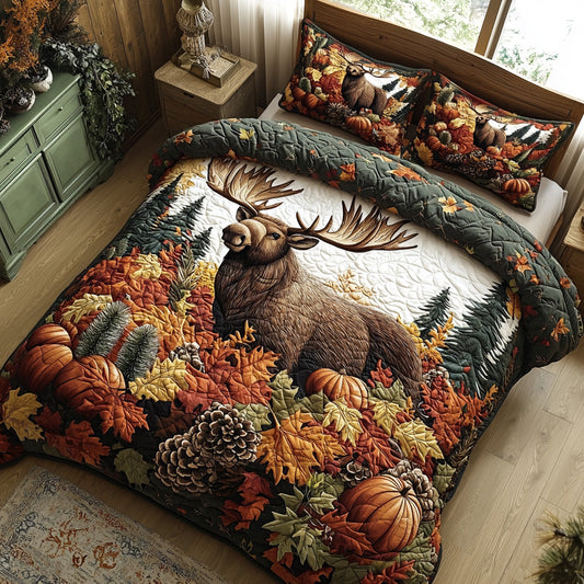 Moose Meadow 3-Piece Quilted Bedding Set NCU0DV7083