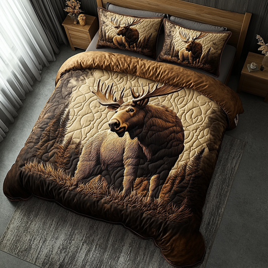 Moose Peak 3-Piece Quilted Bedding Set NCU0DK7604