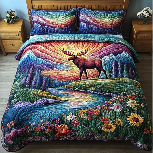 Moose Tracks 3-Piece Quilted Bedding Set NCU0DK7601