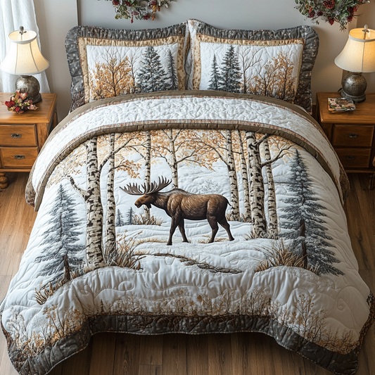 Moose Trail 3-Piece Quilted Bedding Set NCU0DK7456