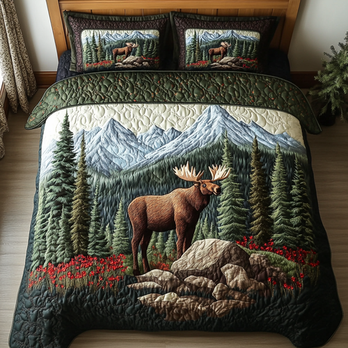 Moose Trail 3-Piece Quilted Bedding Set NCU0DK7597