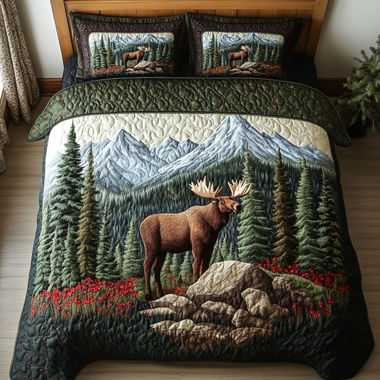 Moose Trail 3-Piece Quilted Bedding Set NCU0DK7597