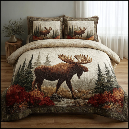 Moose Valley 3-Piece Quilted Bedding Set NCU0DK10617