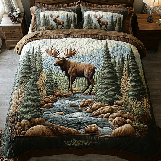 Moose Valley 3-Piece Quilted Bedding Set NCU0DK7600