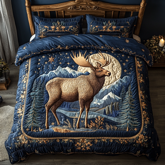 Moose Valley 3-Piece Quilted Bedding Set NCU0DK9752