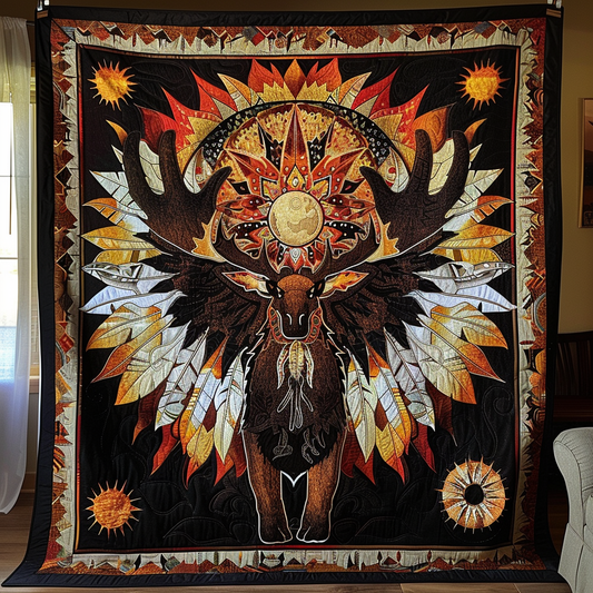 Moose's Sacred Realm Quilted Blanket NCU0TH811