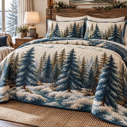 Morning Forest 3-Piece Quilted Bedding Set NCU0DV8558