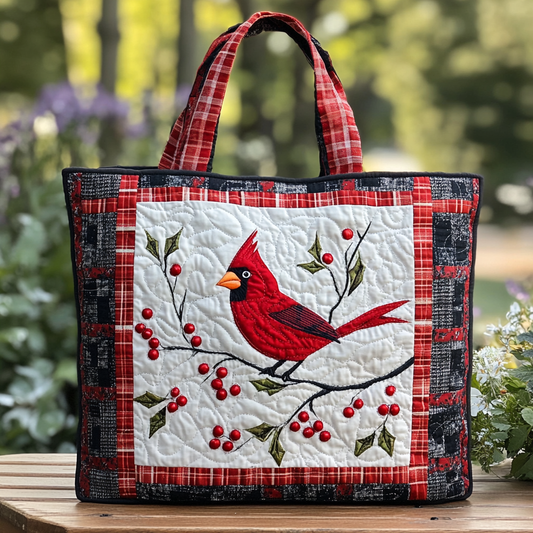 Morning Cardinal Quilted Tote Bag NCU0DK8838