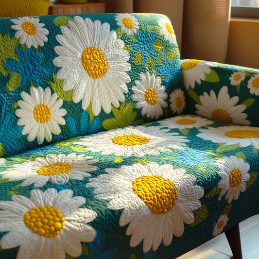 Morning Daisy Path Quilted Sofa Cover NCU0TD995