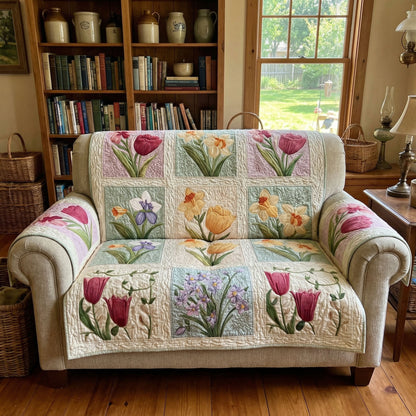 Morning Garden Glow Quilted Sofa Cover NCU0PT11433