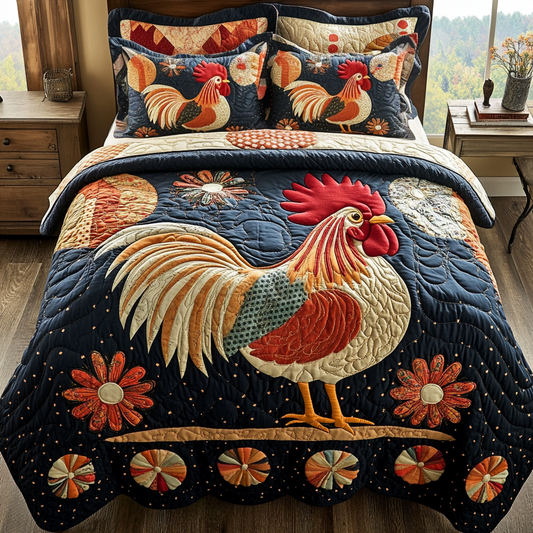 Morning Glory 3-Piece Quilted Bedding Set NCU0VH3060