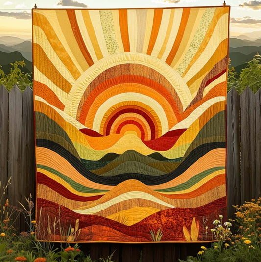 Morning Glory Rays Quilted Blanket NCU0XD109