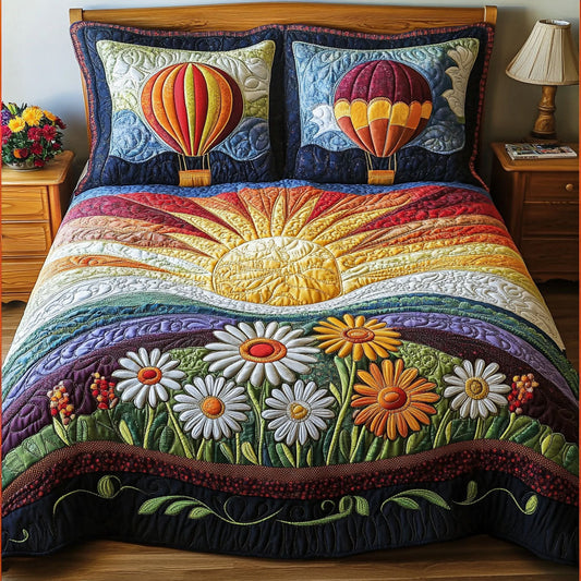 Morning Glory Skies 3-Piece Quilted Bedding Set NCU0PT5183