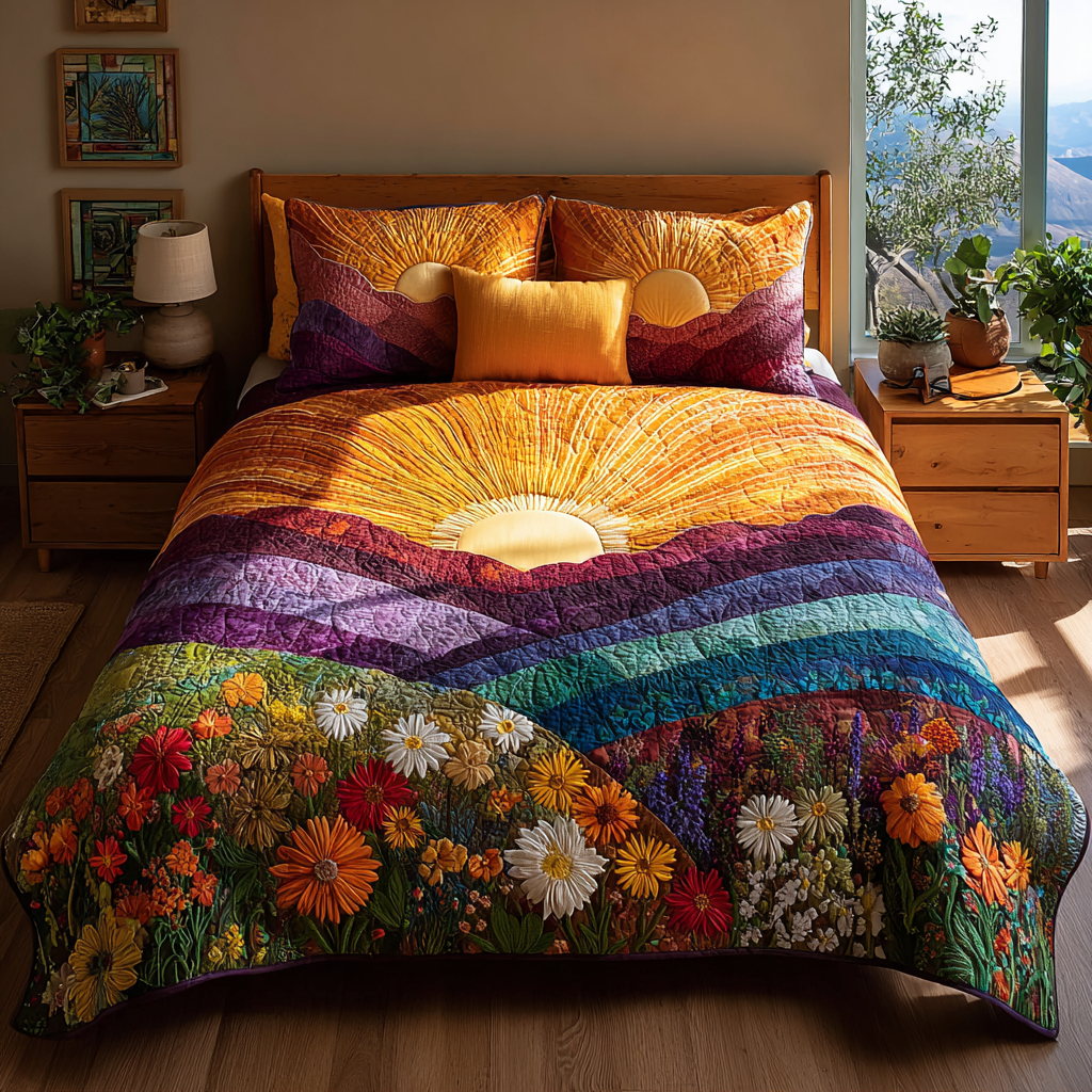 Morning Glow 3-Piece Quilted Bedding Set NCU0DK10378