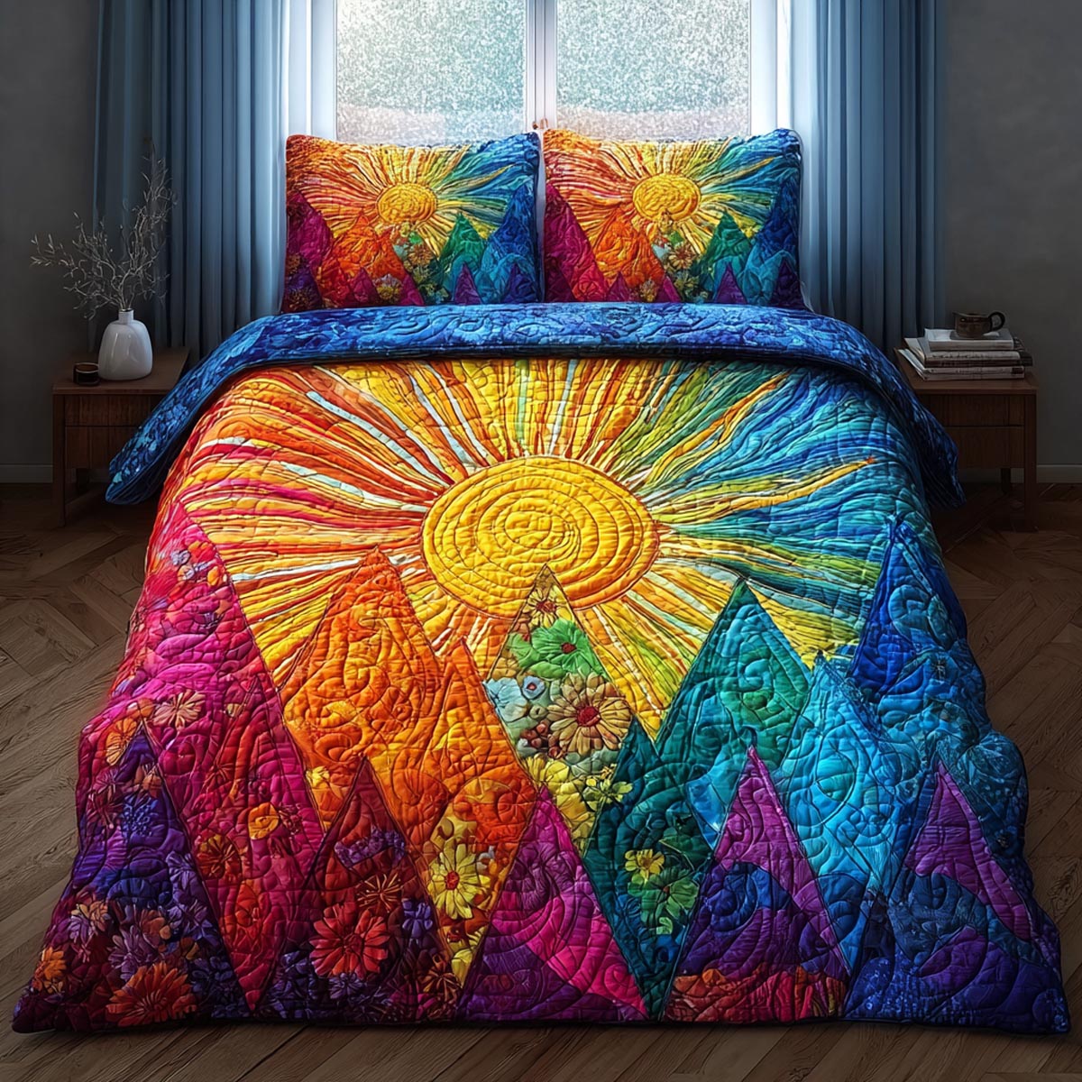 Morning Glow 3-Piece Quilted Bedding Set NCU0DV9055