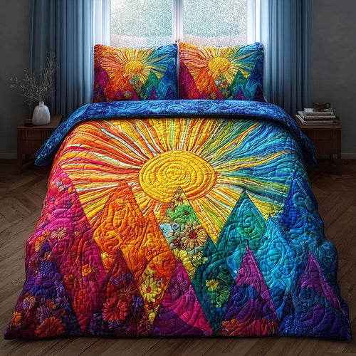 Morning Glow 3-Piece Quilted Bedding Set NCU0DV9055