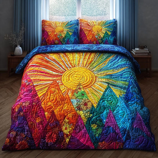 Morning Glow 3-Piece Quilted Bedding Set NCU0DV9055