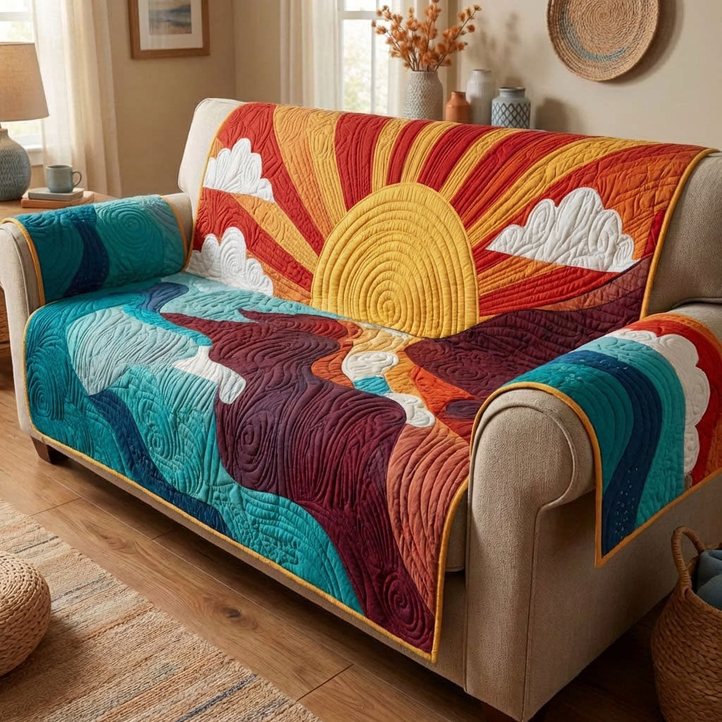 Morning Glow Quilted Sofa Cover NCU0DK12188