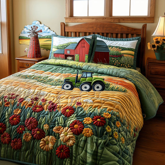 Morning Harvest 3-Piece Quilted Bedding Set NCU0PT5655