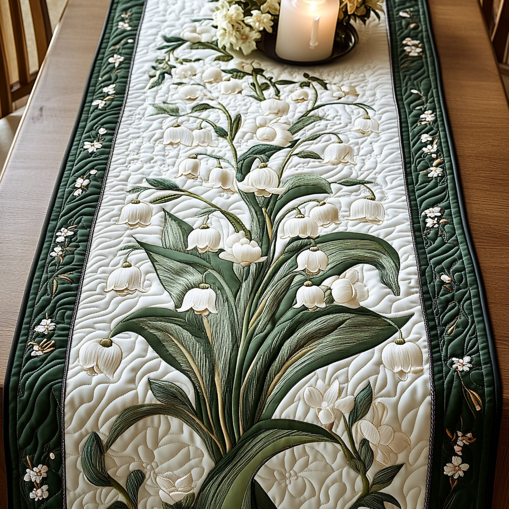 Morning Lily Quilted Table Runner NCU0VH4404