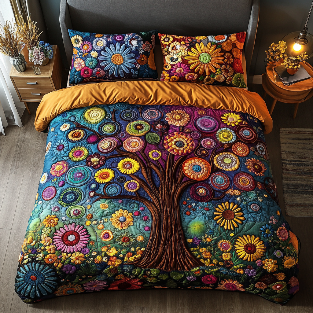 Morning Meadow 3-Piece Quilted Bedding Set NCU0VH2589