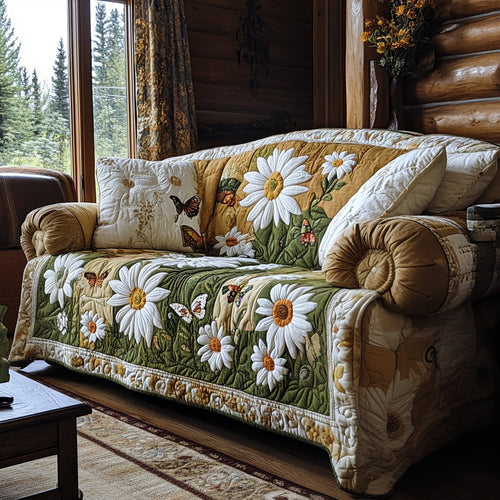 Morning Meadow Quilted Sofa Cover NCU0DV8991