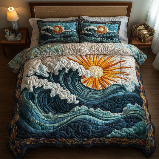 Morning Rays 3-Piece Quilted Bedding Set NCU0NT2538