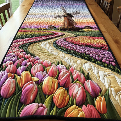 Morning Tulip Breeze Quilted Table Runner NCU0NT6783