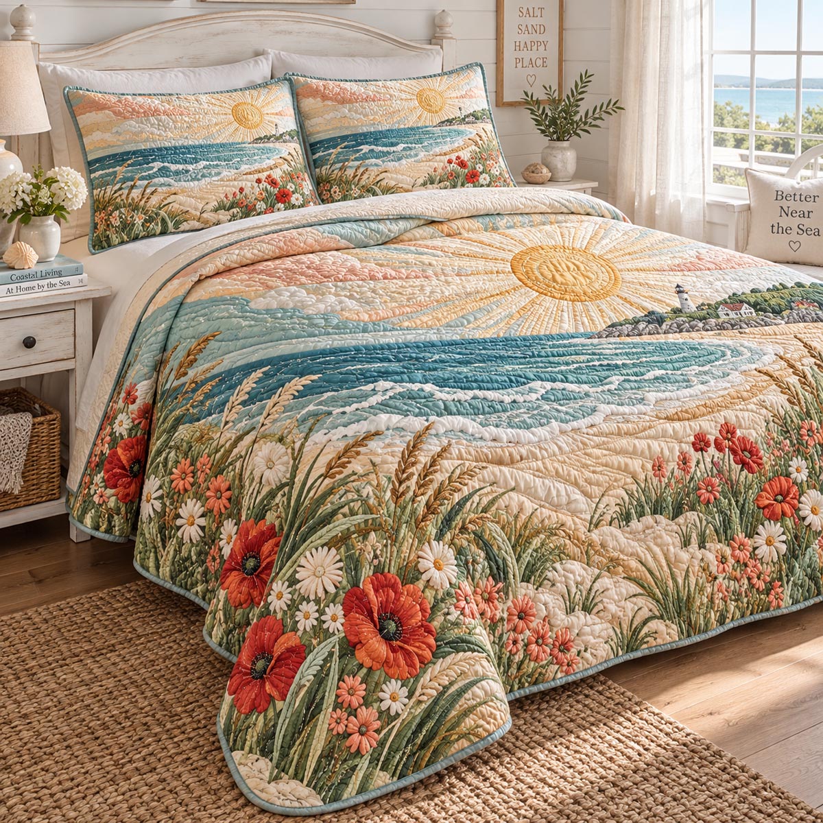 Morning Wildflower Meadow 3-Piece Quilted Bedding Set NCU0DV10298