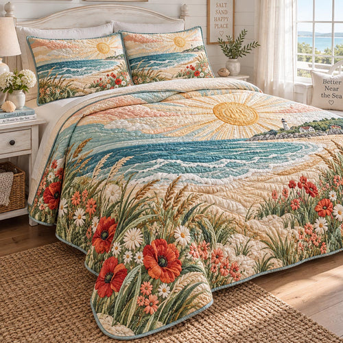 Morning Wildflower Meadow 3-Piece Quilted Bedding Set NCU0DV10298