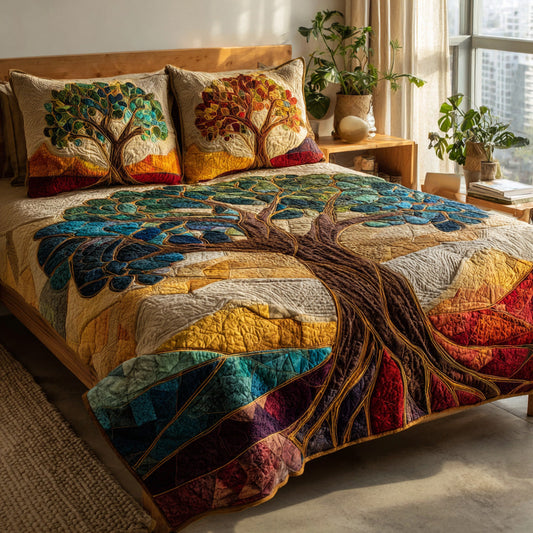 Mosaic Canopy 3-Piece Quilted Bedding Set NCU0VL3072