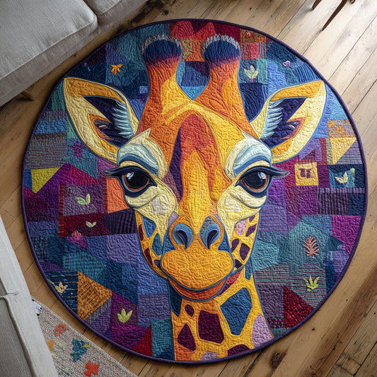 Mosaic Giraffe Quilted Round Mat NCU0HH443