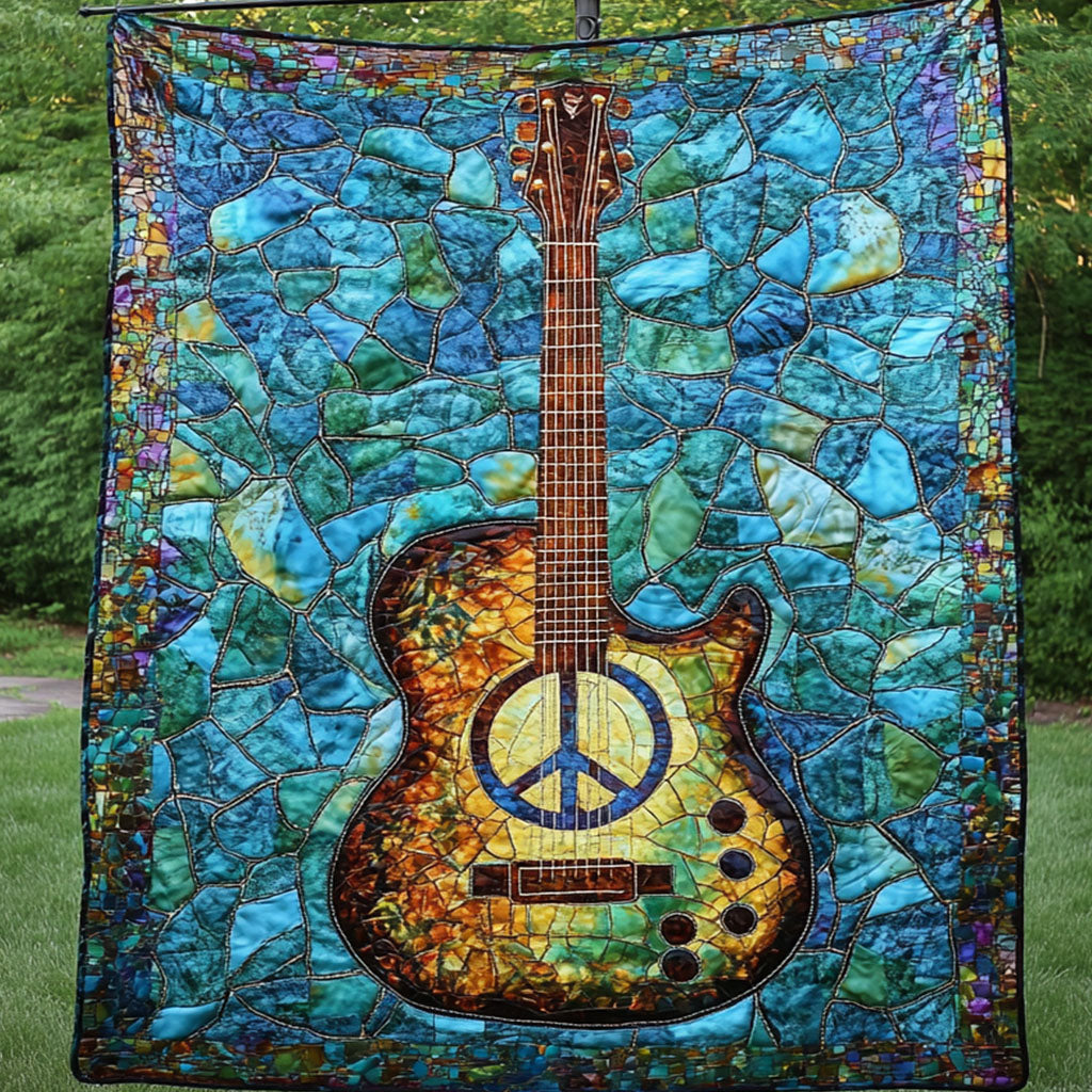 Mosaic Guitar Quilted Blanket NCU0NT5778