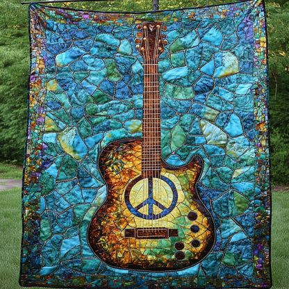 Mosaic Guitar Quilted Blanket NCU0NT5778