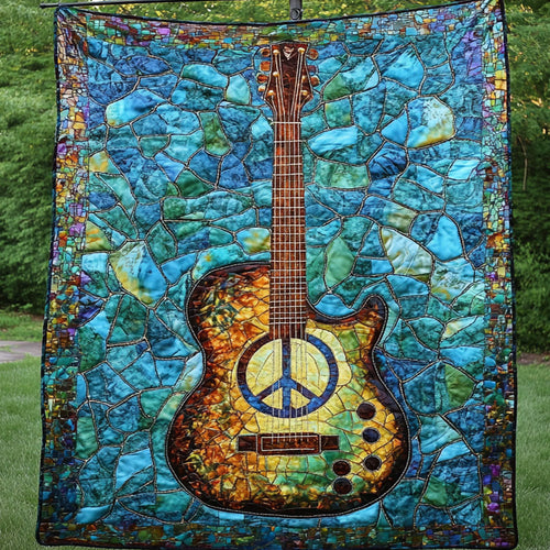 Mosaic Guitar Quilted Blanket NCU0NT5778
