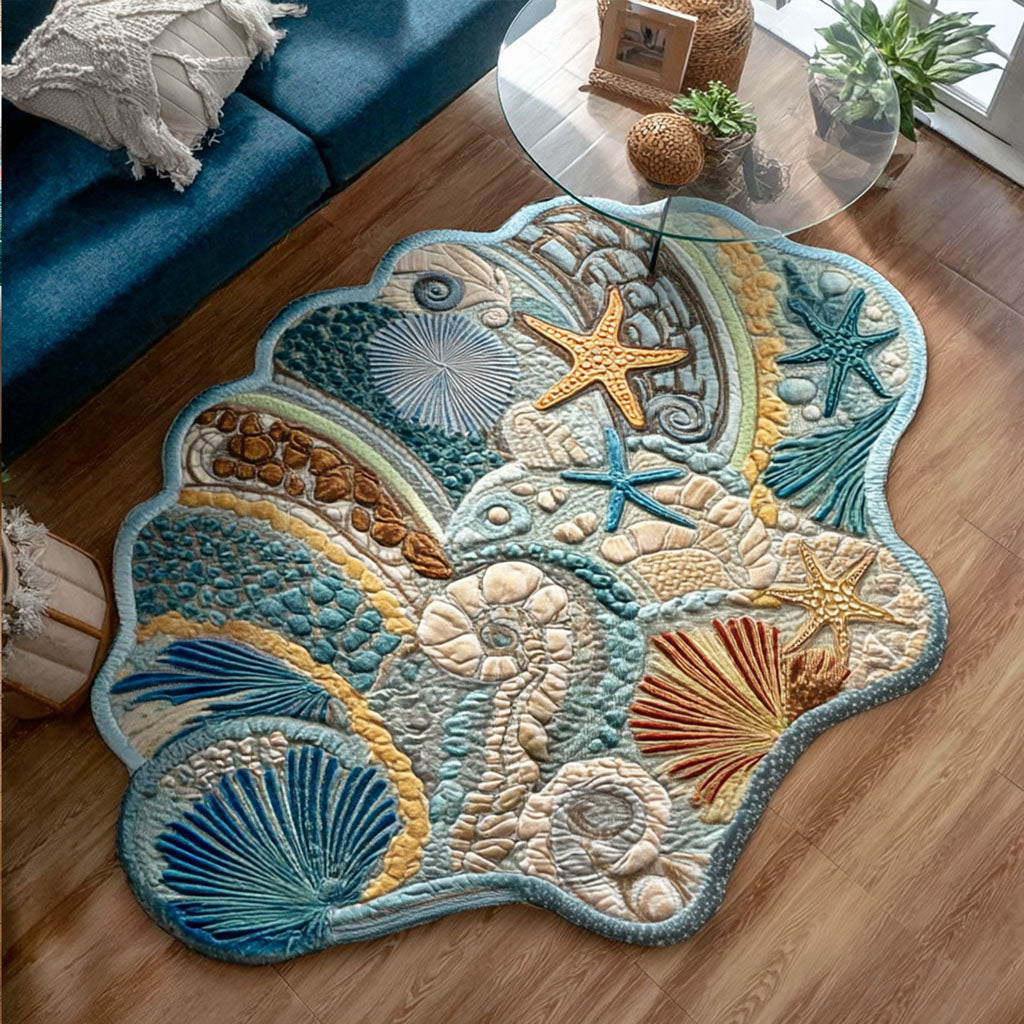 Mosaic Shell Serenity Custom Shape Area Rug NCU0PT11682 – Vantique