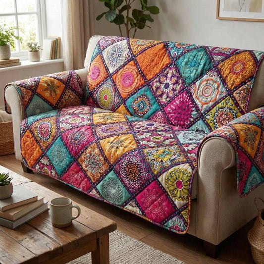 Mosaic Vibes Quilted Sofa Cover NCU0XD2463