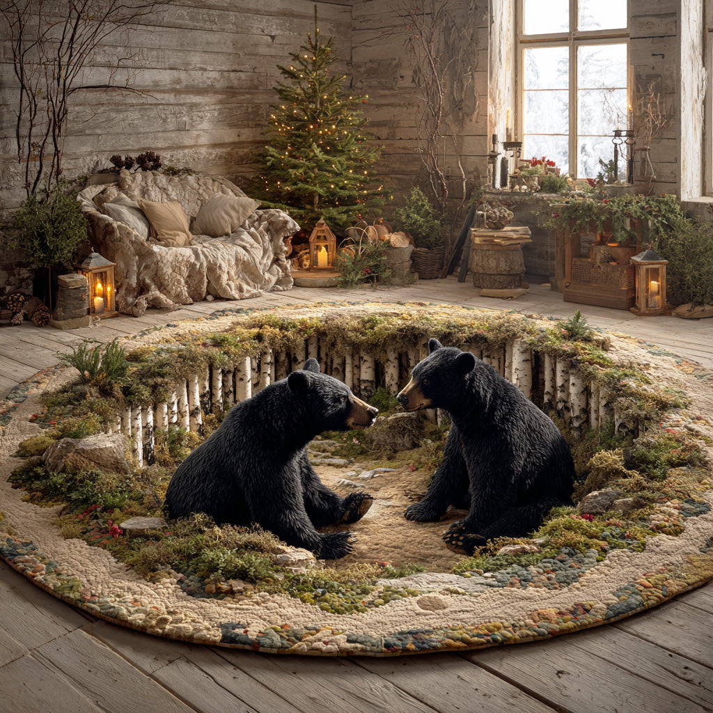 Mossy Bear Quilted Round Mat NCU0TD2067