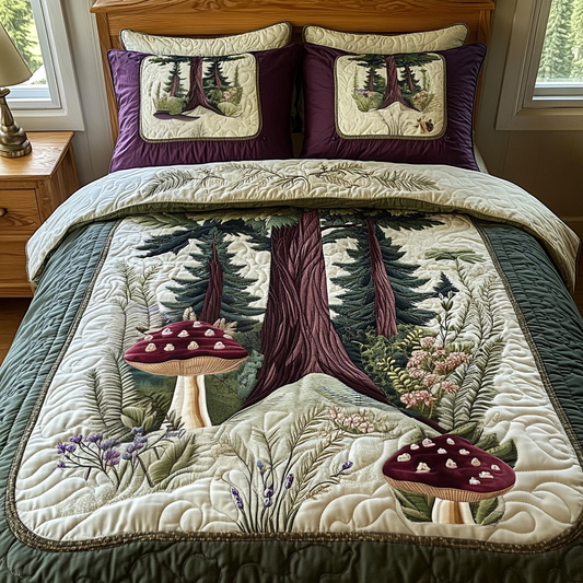 Mossy Forest 3-Piece Quilted Bedding Set NCU0DV6058