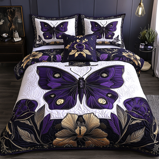 Moth Spell 3-Piece Quilted Bedding Set NCU0VL2374
