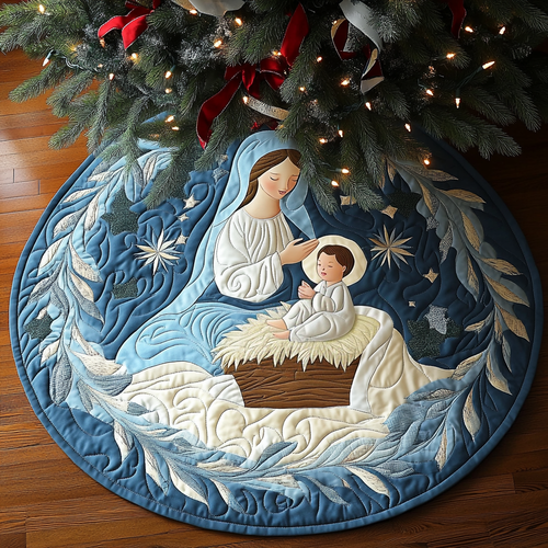 Mother Mary Quilted Round Mat NCU0DV1242