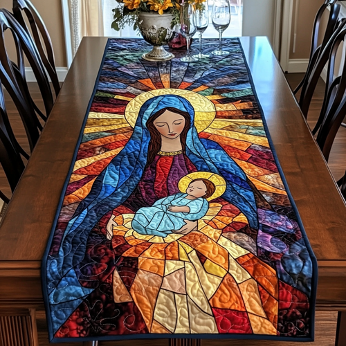 Mother Mary Quilted Table Runner NCU0DV1253