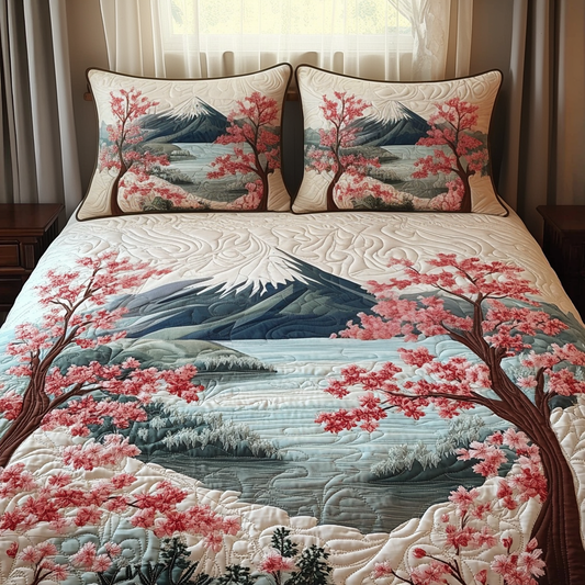 Mount Fuji Miracle 3-Piece Quilted Bedding Set NCU0DV5444