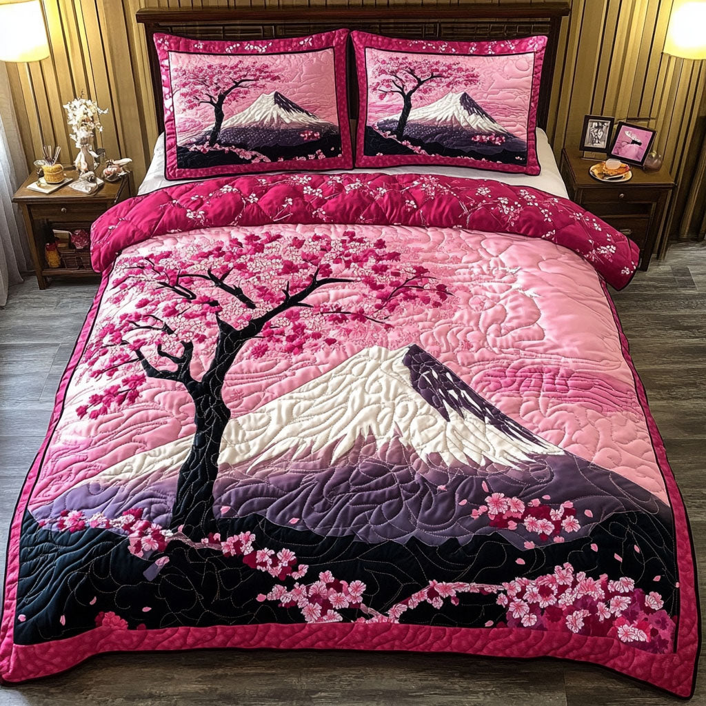 Mount Fuji Path 3-Piece Quilted Bedding Set NCU0NT6566 – Vantique