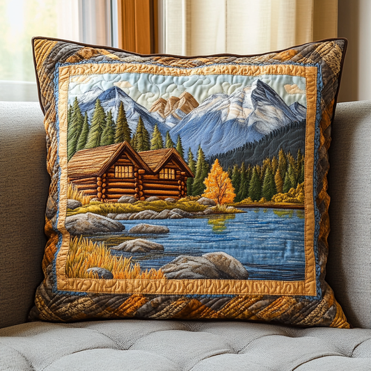 Mountain Lake Autumn Quilted Pillow Case NCU0NT3263