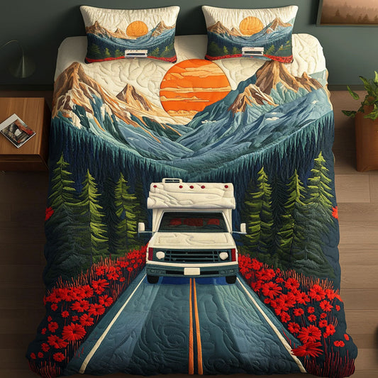 Mountain Adventure 3-Piece Quilted Bedding Set NCU0NT6402