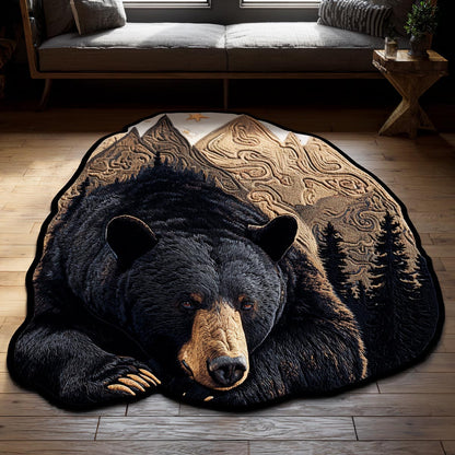 Mountain Bear Custom Shape Area Rug NCU0DV9575